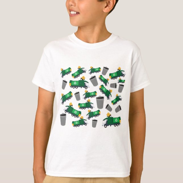 T-shirt Recyclage Motif de camion-poubelle (Devant)
