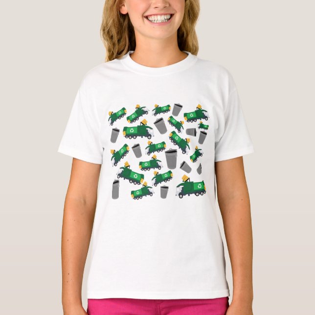 T-shirt Recyclage Motif de camion-poubelle (Devant)
