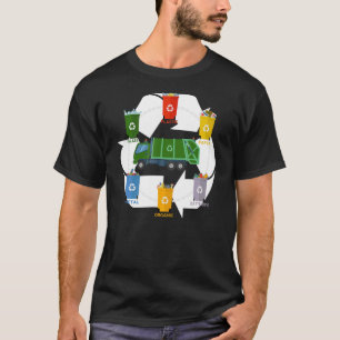 T-shirt Recyclage Truck Truck Funny Kids Garbage Bin Truck
