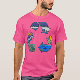 T-shirt Recycle Logo Nature Illustration Baseball Sleeve