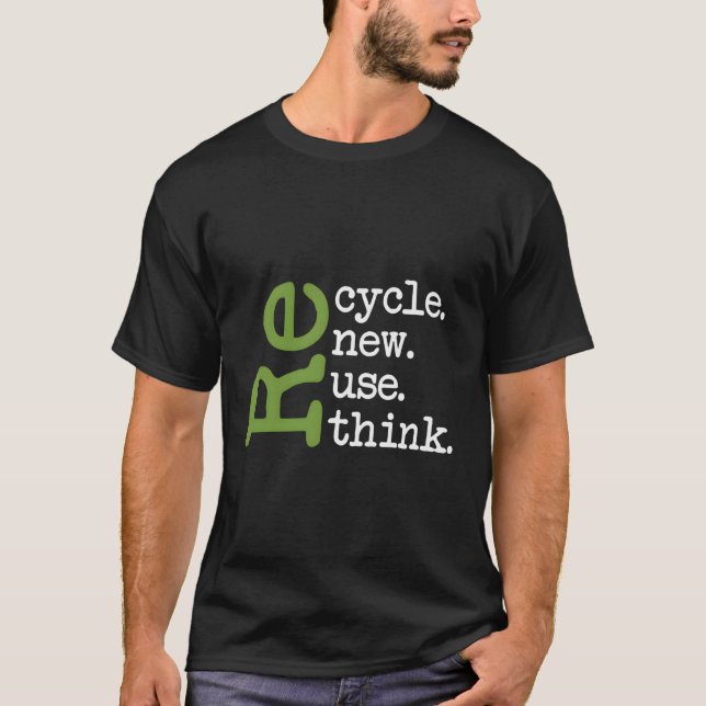 T-shirt Recycle Réutiliser Renouveler Repenser Eh Jour Env (Devant)