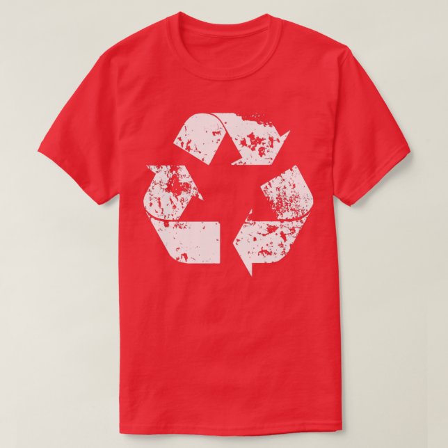 T-shirt Recycler blanc désorganisé (Design devant)