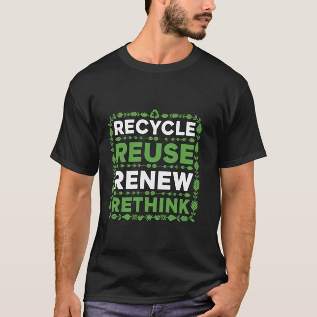 T-shirt Recycler Réutiliser Renouveler Repenser Éco-Respon (Devant)