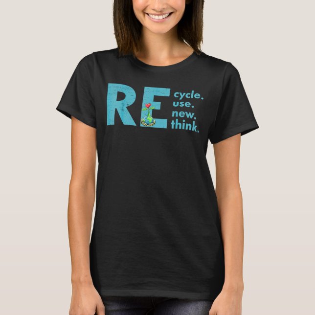 T-shirt Recycler réutiliser réutiliser repenser la crise D (Devant)