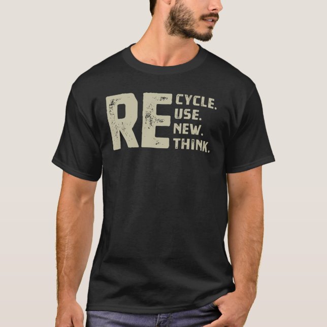 T-shirt Recycler réutiliser réutiliser repenser rétro (Devant)