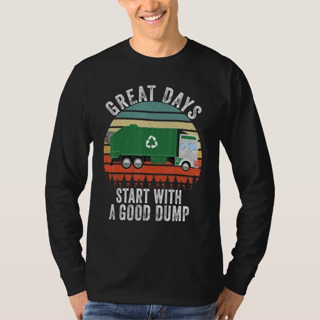 T-shirt Recycling Garbage Truck Trash Collector  Recycling (Devant)