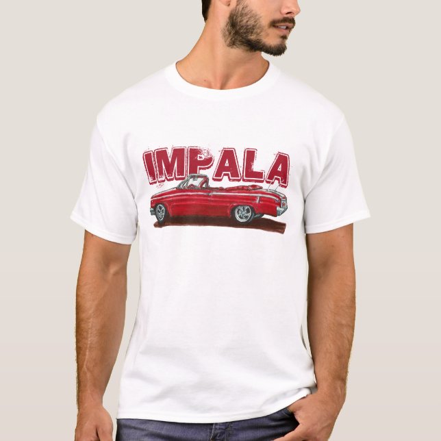 T-shirt Red 1962 Impala convertible (Devant)