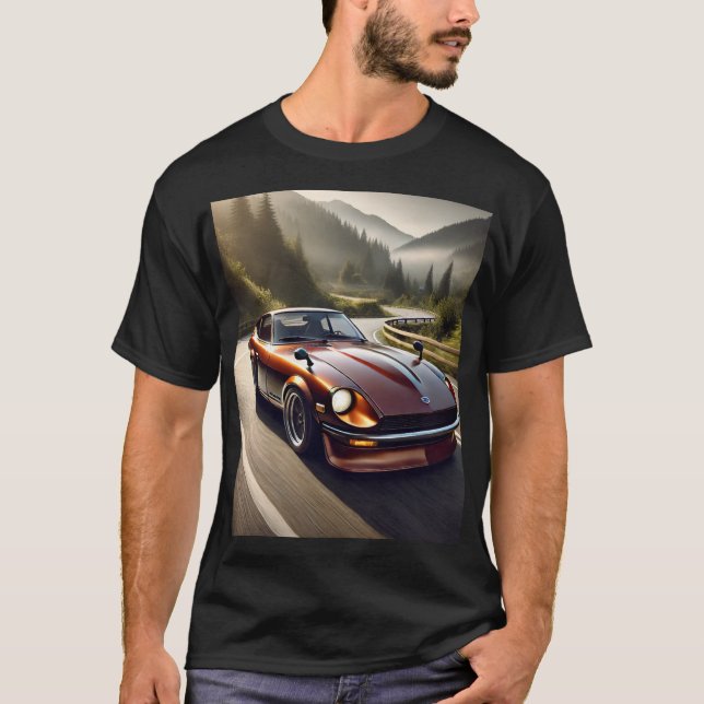 T-shirt Red 1972 Datsun 240Z nissan japan japanese Car (Devant)