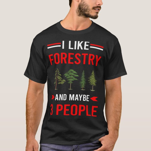 T-shirt Red 3 People Forestry (Devant)