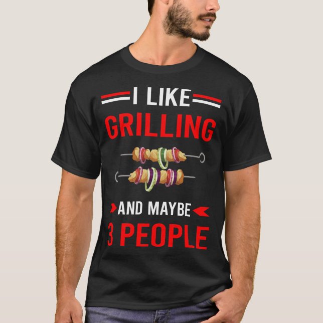 T-shirt Red 3 personnes Grill (Devant)