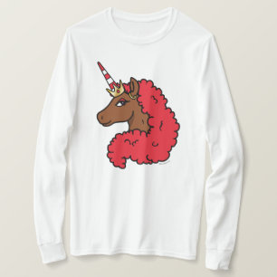 T-shirt Red Afro Unicorn