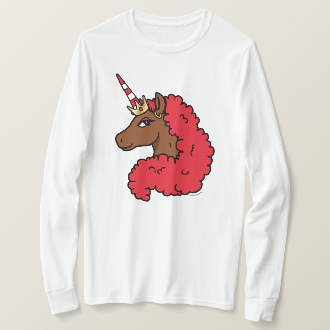 T-shirt Red Afro Unicorn (Design devant)