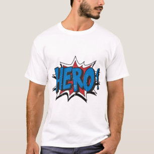 T-shirt Red and Blue Vintage Hero Graphic Super Heroes Art