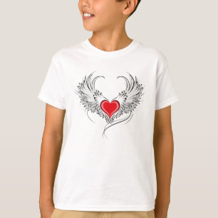 T-shirt Red Angel Coeur avec ailes