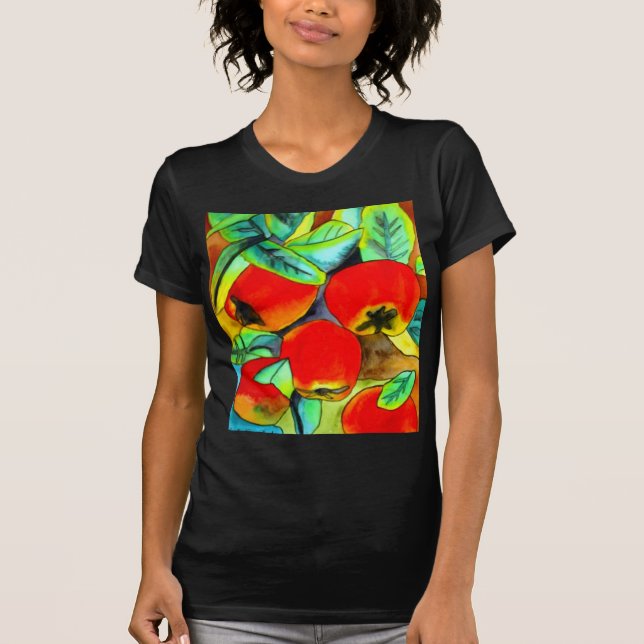T-shirt Red Apples aquarelle art original (Devant)