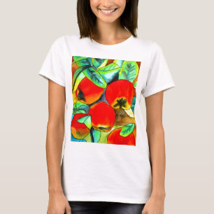 T-shirt Red Apples aquarelle art original
