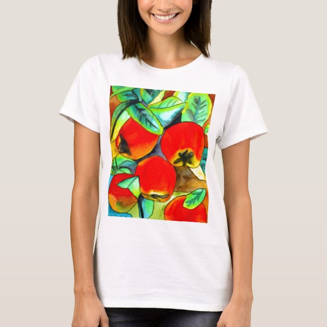 T-shirt Red Apples aquarelle art original (Devant)