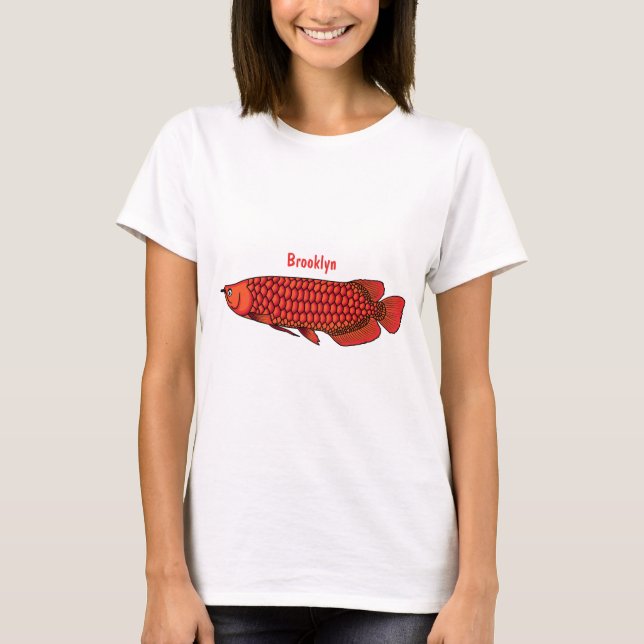 T-shirt Red Arowana fish cartoon (Devant)