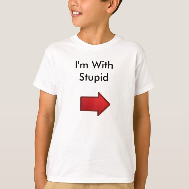 T-shirt red_arrows_right, je suis avec stupide (Devant)