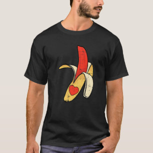 T-shirt Red Banana Heart Valentines Day Cool Frui tropical