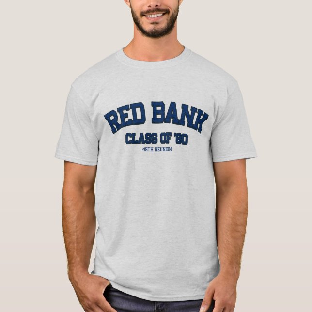 T-shirt Red Bank High School Class de 1980 45e Réunion (Devant)