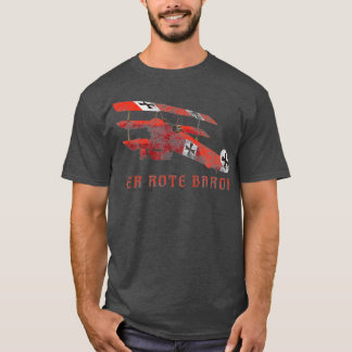 T-shirt Red Baron Triplane  Gift Distressed Effect