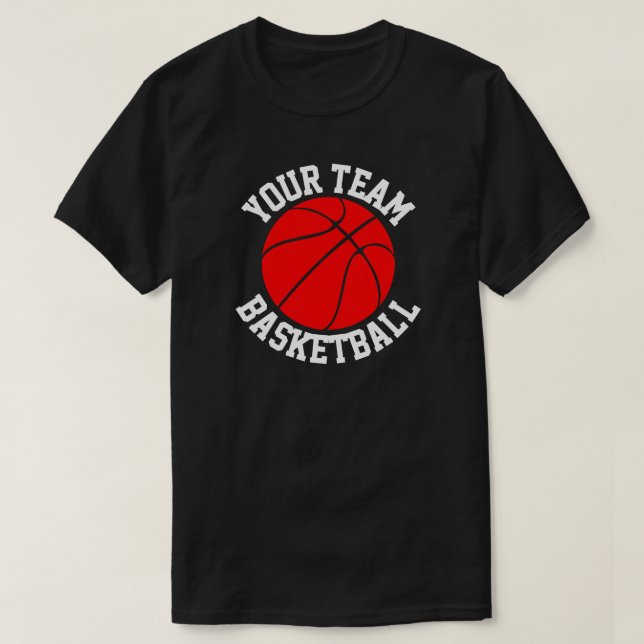 T-shirt Red Basketball Team, Joueur & Jersey Number Sports (Design devant)