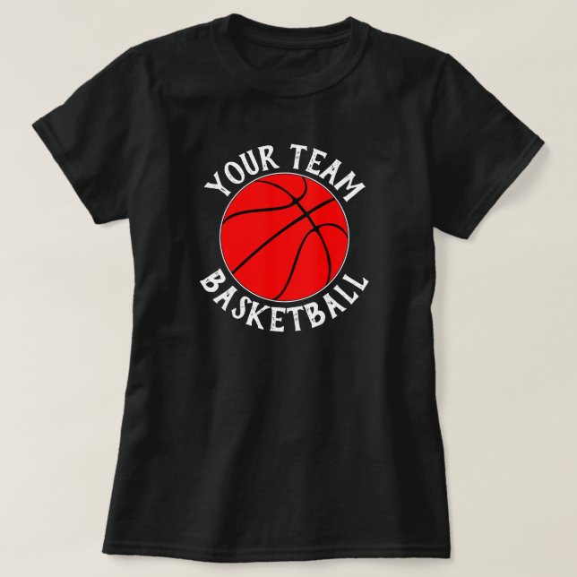 T-shirt Red Basketball Team, Nom du joueur et Numéro de Je (Design devant)