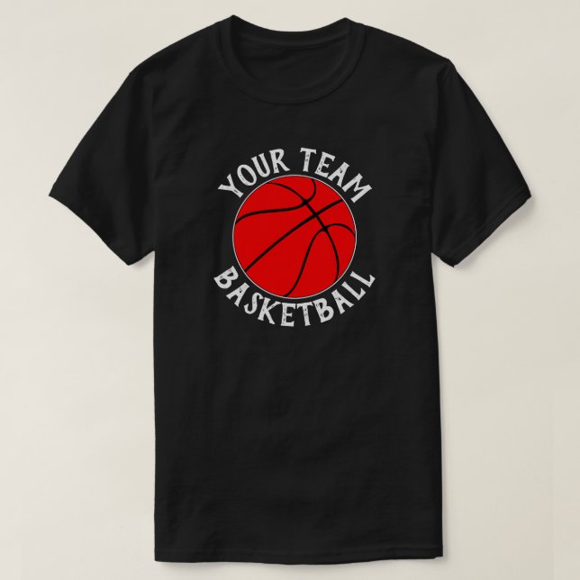 T-shirt Red Basketball Team, Nom du joueur et Numéro du Je (Design devant)
