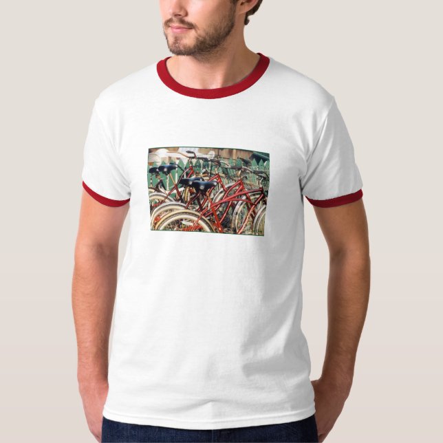T-shirt "Red Bicycles" pour adultes (Devant)