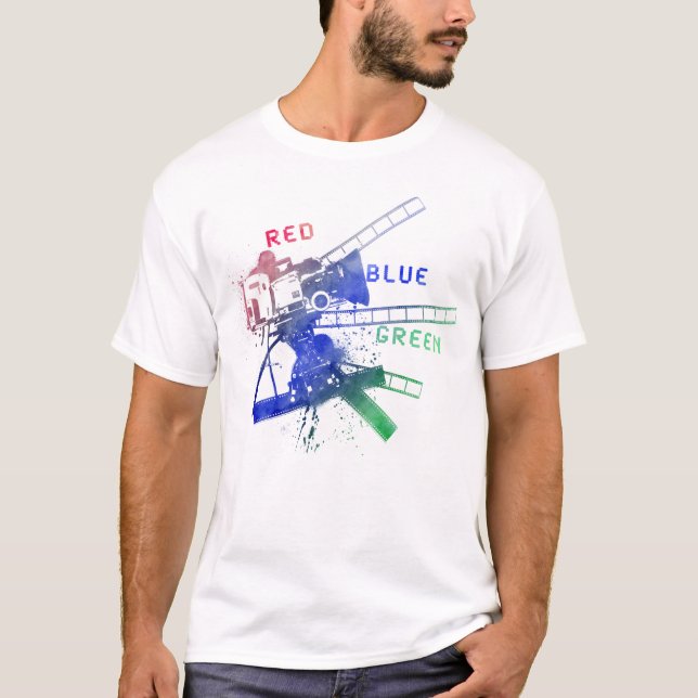 T-shirt red_blue_green sur la bande vidéo (Devant)