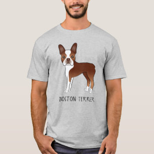 T-shirt Red Boston Terrier mignon chien de dessin et votre