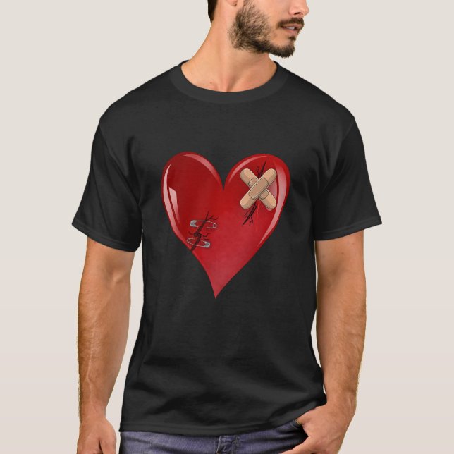 T-shirt Red Broken Heart Saint-Valentin (Devant)