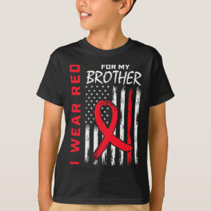 T-shirt Red Brother Heart Disease Awareness Usa Flag Match