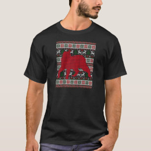T-shirt Red Buffalo Plaid Bobcat Lover Ugly Famille Ma