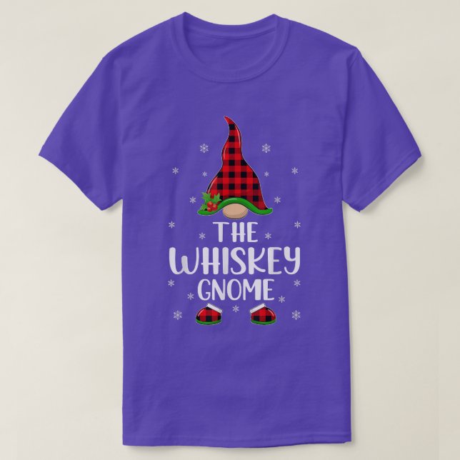T-shirt Red Buffalo Plaid Correspondant À Whiskey Gnome Ch (Design devant)