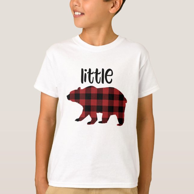 T-shirt Red Buffalo Plaid Little Bear Holiday (Devant)
