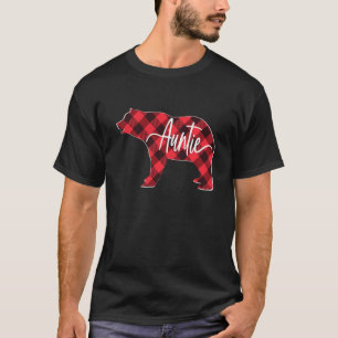 T-shirt Red Buffalo Plaid Tante Ours Correspondant Famille
