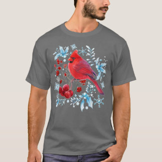 T-shirt Red Cardinal Oiseaux Amateurs d'Oiseaux Observatio
