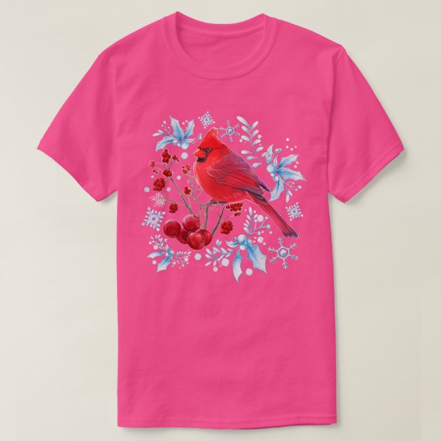 T-shirt Red Cardinal Oiseaux Amateurs d'Oiseaux Observatio (Design devant)