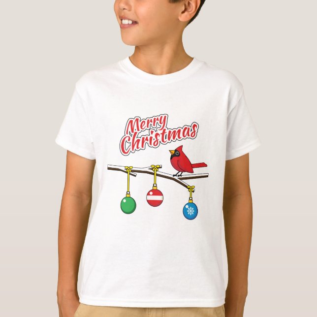 T-shirt Red Cardinal on Christmas (Devant)