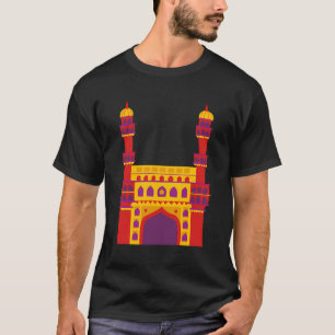 T-shirt Red Charminar Hyderabad Telangana 1591 Monument Hi