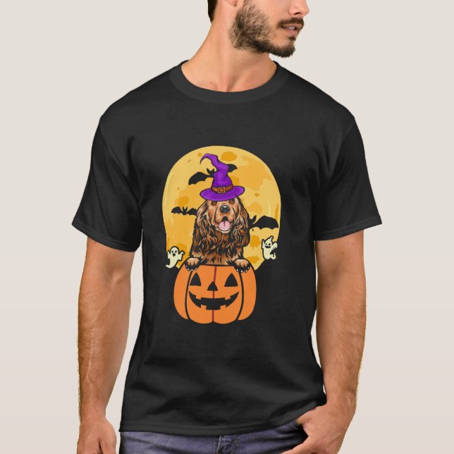 T-shirt Red Cocker Spaniel Witch Amoureux des chiens Hallo (Devant)