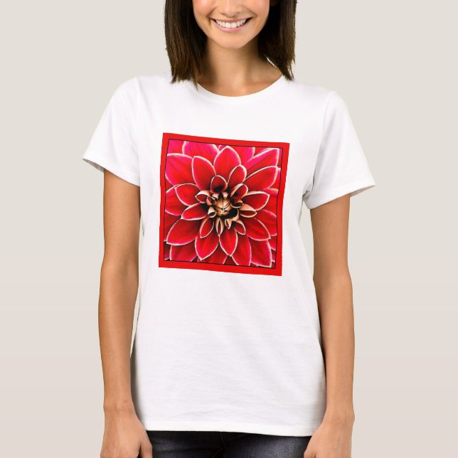 T-shirt Red Dahlia, art numérique (Devant)