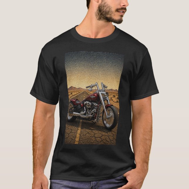 T-shirt Red Desert Custom Cruiser – Mosaïque Micro 3D  (Devant)