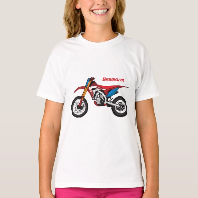 T-shirt Red dirt bike motorcycle (Devant)
