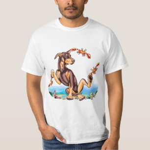 T-shirt Red Doberman Pinscher Kinda Crabby Tee - shirts