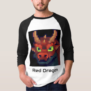 T-shirt Red Dragon Pixel Art T Shirt