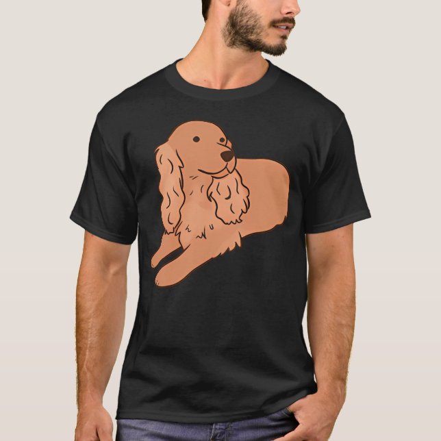 T-shirt Red English Cocker Spaniel Illustration (Devant)