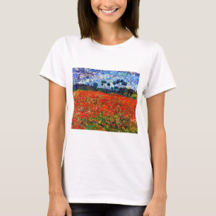 T-shirt Red Flower Field, Van Gogh